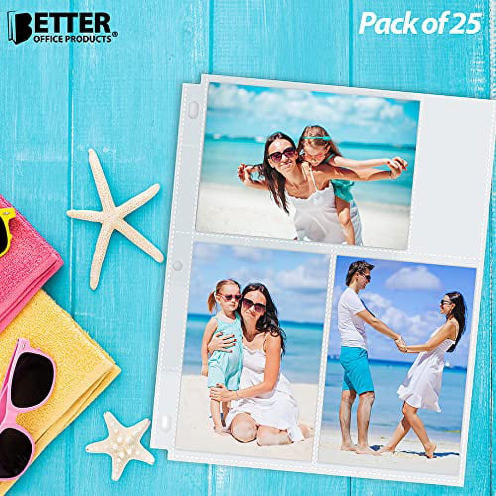 Photo Album Refill Pages 3-Ring Binder 4 X 6 Mixed 25 Pack Matte NEW