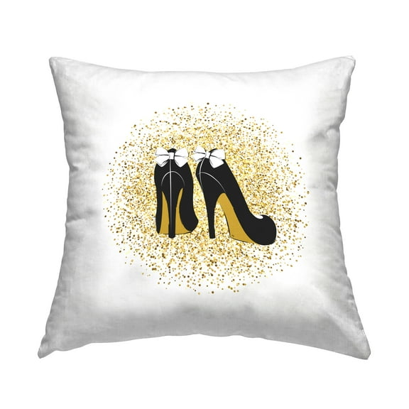 Stupell Industries Glimmer Bow Heels Decorative Printed Throw Pillow Design by Martina Pavlova