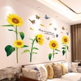 thumbnail image 4 of BR Pegatinas de pared de plantas verdes, flores románticas para decoración de dormitorio y sala de estar, 4 of 5