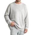 thumbnail image 2 of XUNKUSGA Sweaters for Men Casual Loose Crewneck Long Sleeve Ribbed Cuffs Knit Sweater Comfortable Stretch Fall Sweaters Classic Solid Color Men's Sweaters Gray M, 2 of 9