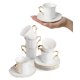 thumbnail image 1 of Juego de tazas para café turco Brew To A Tea de 3 oz, 12 piezas, blanco y dorado, 1 of 9