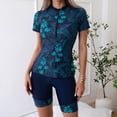 thumbnail image 2 of idosla Women 2 Piece UPF 50+ Rash Guard Short Sleeve Half Zip Swim Shirt Built in Bra Swimsuit with Boyshort Bottom (Navy, XXL), 2 of 8