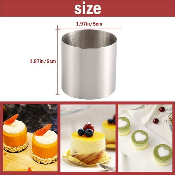 6 Pieces Round Biscuit Cutter Stainless Steel Mousse Ring Mini Circle Cookie Cutters Frying Egg Rings Baking Tool