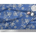 thumbnail image 3 of Soimoi Velvet Fabric Leaves & Floral Block Print Fabric by The Yard 58 Inch Wide, 3 of 3