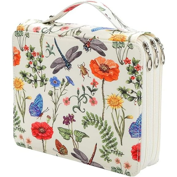 Portable Colored 120 Slots Pencil case Organizer with Printing Pattern for Watercolor Pencils, Pencil Case Organizer for Artist