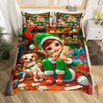 thumbnail image 1 of Niños funda nórdica King Size, Navidad Elf Bowknot Santa Hat ropa de cama Set, Niños, 1 of 6