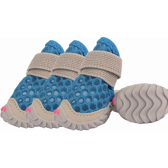 Derest Dog Shoes for Small Dogs Puppy, Soft Mesh Dog Boots for Summer Hot Pavement, Outdoor Walking Running, Anti-Slip Dog Boots & Paw Protectors