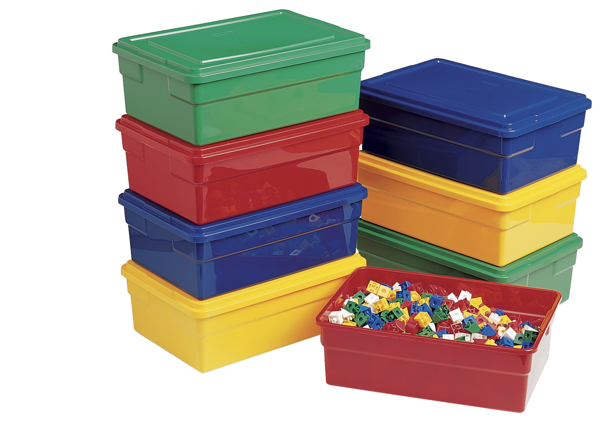 Childcraft Storage Box with Lid - 16 x 11 x 6 Inches - Red