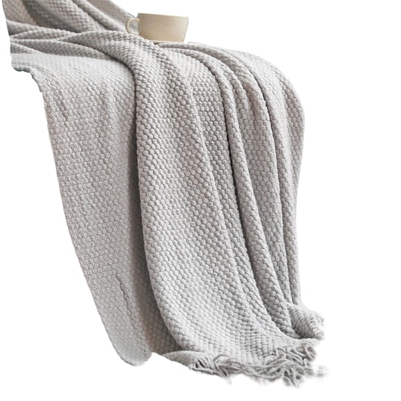 Manta de fibra acrílica Bewildely gris claro 127x172cm