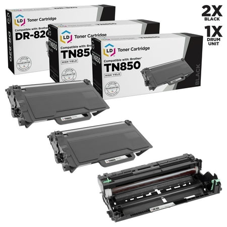 Blk Compatible Drum - LD Compatible Brother TN850 / DR820 (2 Toners & 1 Drum) 3PK for DCP-L5500DN, DCP-L5600DN, DCP-L5650DN, HL-L5000D, HL-L5100DN, HL-L5200DW, HL-L5200DWT, HL-L6200DW, MFC-L5850DW, MFC-L5900DW