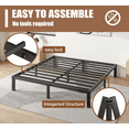 thumbnail image 5 of COMASACH 12 inch King Bed Frame, Easy Assembly, Heavy Duty Metal Platform, Noise Free, Black, 5 of 8
