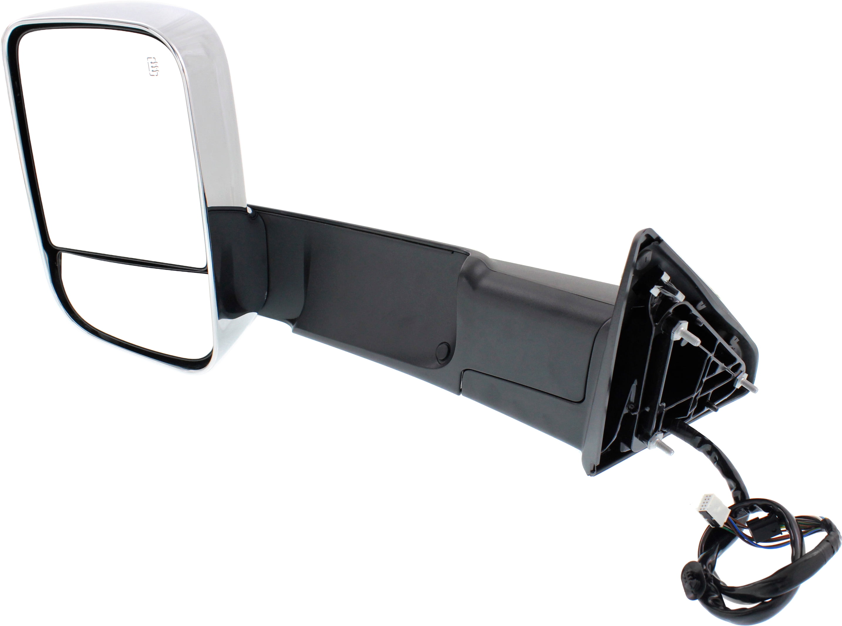 Kool Vue Towing Mirror Compatible With 2013-2018 Ram 2500 3500 Left Driver Side Heated w/ Blind Spot Corner Glass In-housing Signal Light Chrome