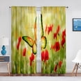 thumbnail image 3 of Blue Butterfly Purple Floral Dreamy Tulle Curtains for Living Room Sheer Voile Curtain Bedroom r Kitchen Window Treatments, 3 of 6