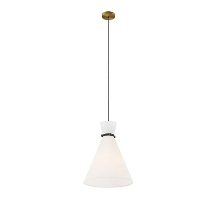 

CHITKLKR 1-Light Pendant Light White Satin Brass