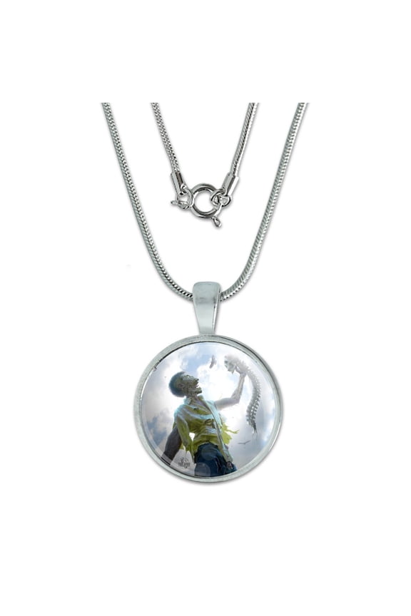 Zombie Undead Scraps Leftovers Dessert 0.75" Pendant with Sterling Silver Plated Chain