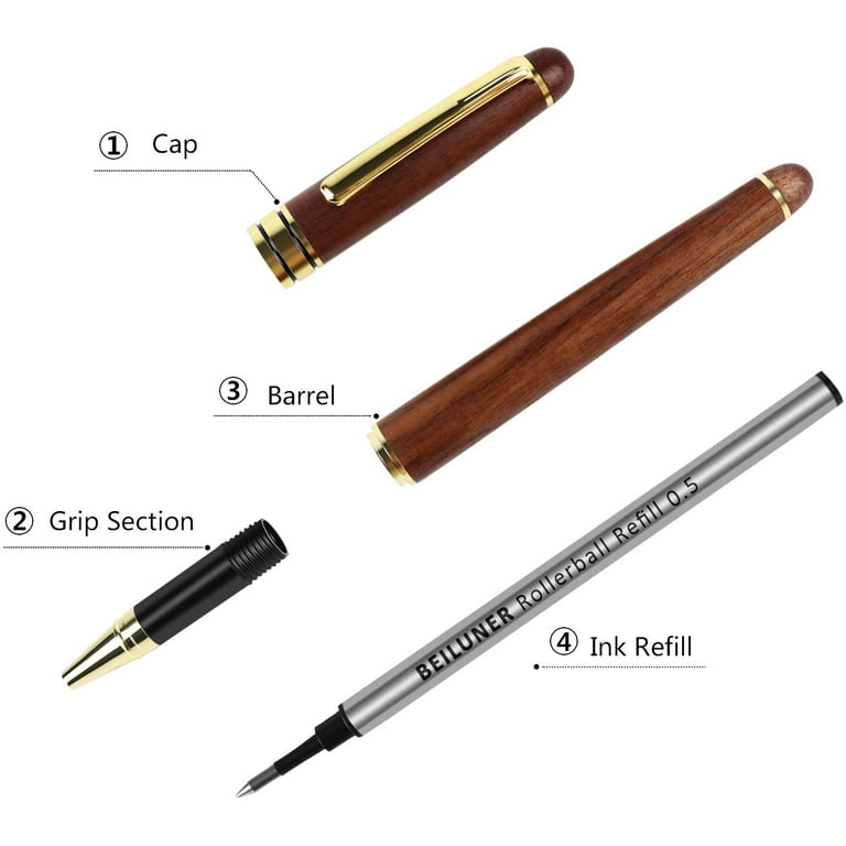 Ballpoint Pen Writing Set by TEPENAR - Elegant Nice Black Ink Pen for  Journal S
