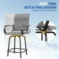 thumbnail image 3 of Poteban Patio Swivel Bar Stools Chair of 6, Outdoor Bar Height Set, All Weather High Back and Armrest Rocking Stools & Bar Chairs for Backyard, Lawn Garden, Balcony and Pool, 3 of 7