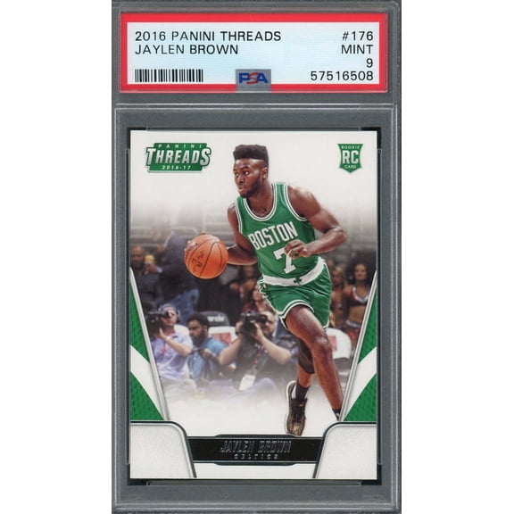 Jaylen Brown 2016 Panini Threads Basketball Rookie Card #176 Graded PSA 9