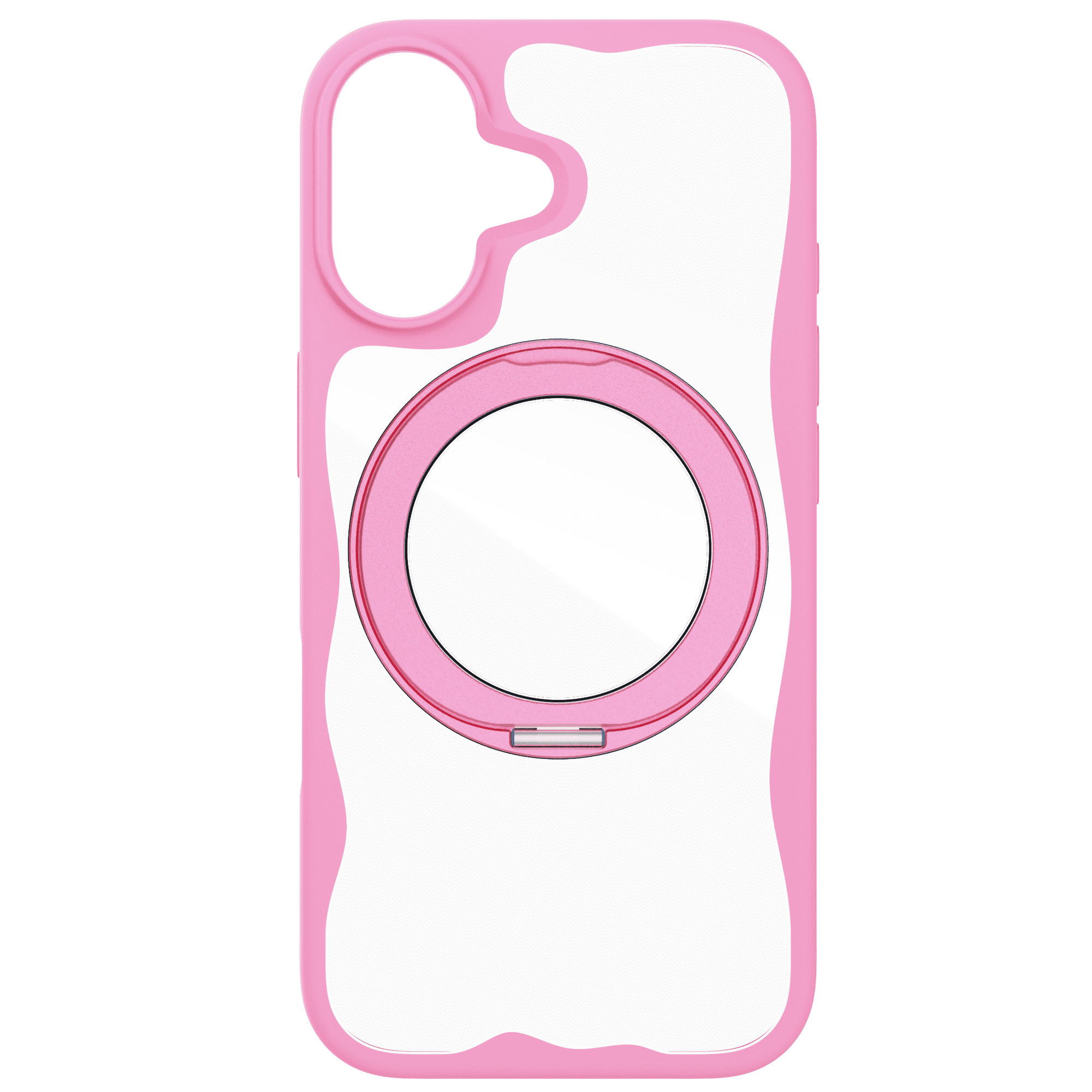 onn iPhone 17 Case, MagSafe Compatible Phone Case with Ring Stand and 360° Kickstand for Apple iPhone - Pink