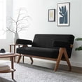 thumbnail image 2 of Modway Lyra Upholstered Modern Boucle Fabric Loveseat in Black, 2 of 9
