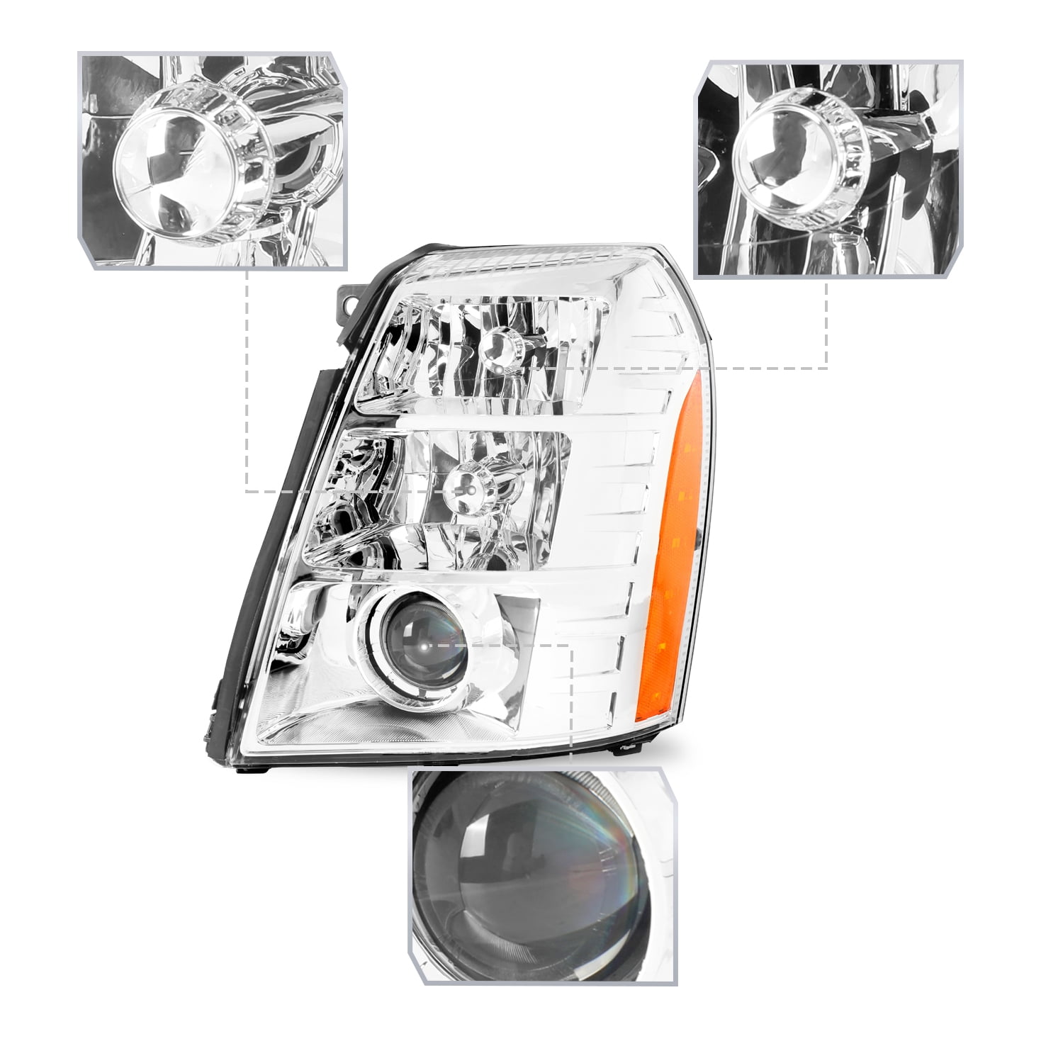 BRYGHT-Left Driver side Headlight For 2007-2014 Cadillac Escalade Headlamp Light LH