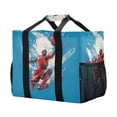 thumbnail image 2 of Basketball Player Slam Dunk Reusable Grocery Bags with Handle Side Pocket Waterproof Shopping Portable Tote, 2 of 8