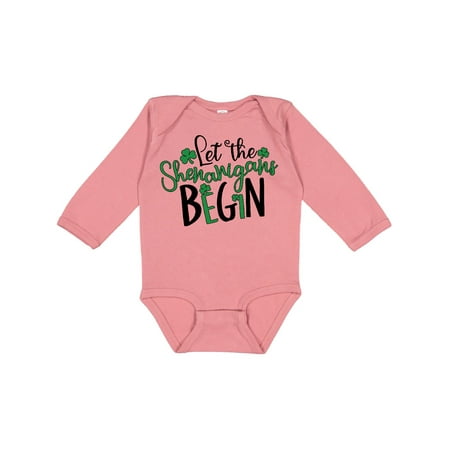 

Inktastic St. Patrick s Day Let the Shenanigans Begin Gift Baby Boy or Baby Girl Long Sleeve Bodysuit