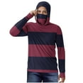 thumbnail image 2 of S-5X Plus Size Mens Big & Tall Shirts Long Sleeve Sun Protection Hoodies with Masks Pullover Color-Block Casual Hiking Cooling UV T-Shirts, 2 of 5