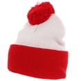 thumbnail image 3 of HERFIER 1pc Red White Two Tone Knit Winter Beanie Hat Christmas Color Wool Hat, 3 of 8