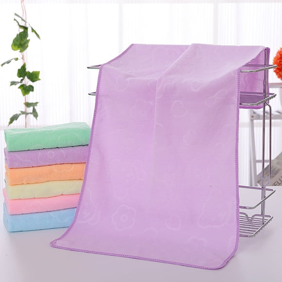 Three Sets Of Fibre Bath Towel Towel Towel Absorbent Towel Embossed Bear Bath Towel Beach Towel