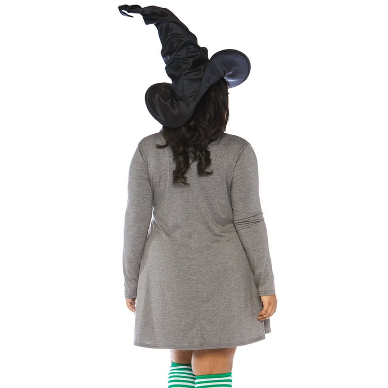 grey witch dress Plus Size Basic Witch Jersey Dress