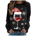 thumbnail image 2 of Offres du Cyber_lundi Hot6sl Mode de Noël Femmes Décontracté Manches Longues Imprimé Col Rond Chandail en Molleton Ample Blouse Tops, 2 of 5