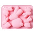 thumbnail image 2 of Silicone Molds for Baking - 5 Cavities Cake Mold Food Grade Non Sticky Flexible Easter Bunny Shape Fondant Silicone Mold for Cookies, Oreos, Candy, Soap, Cupcake, Pudding, 2 of 7