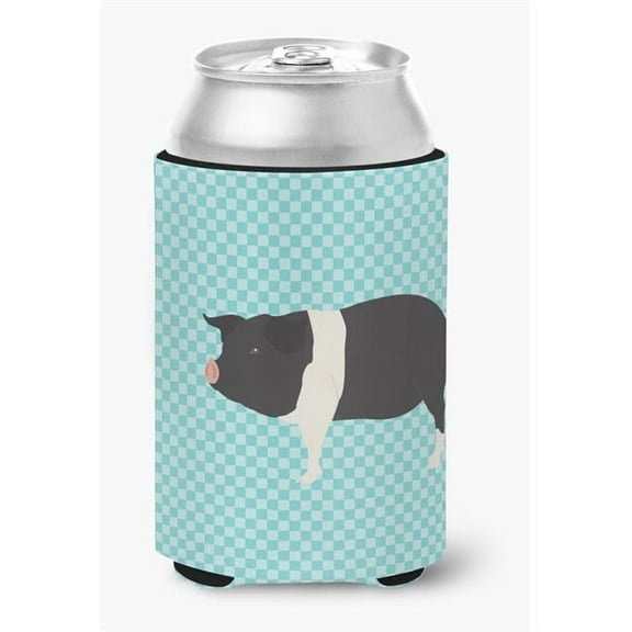 Hampshire Pig Blue Check Can or Bottle Hugger