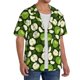 thumbnail image 2 of Balery Green Fruit Camisa Casual de Manga Corta con Botones para Hombre, Texturizada, Estilo Cubano, para Playa, Verano-Small, 2 of 5