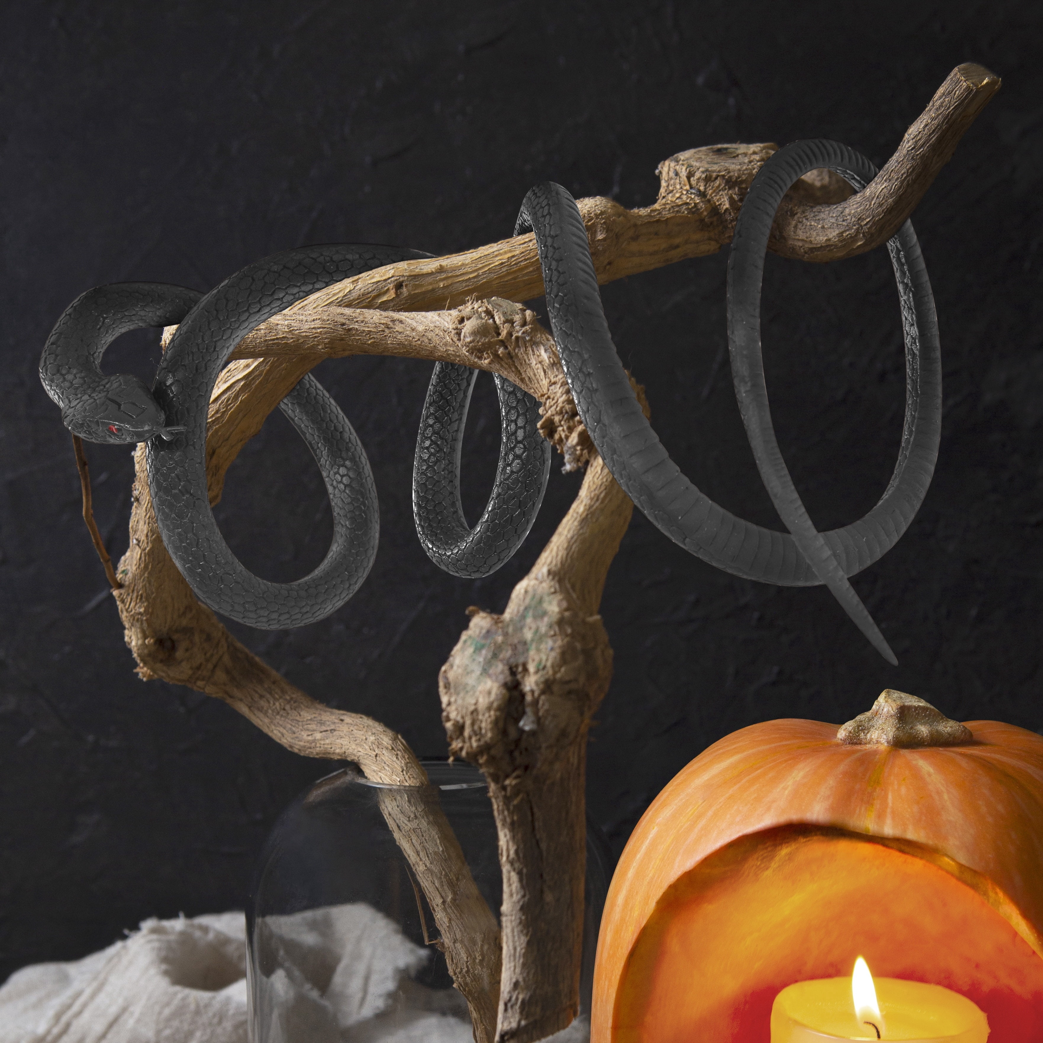 Scary Snake Decoration, Black, 46", Halloween by Way To Celebrate