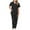 Black, variant on Scrubs 2 Piece Set for Women - Modern V-Neck Top & Jogger Pants Medical Nursing Uniforms Womens Scrub Matching Sets