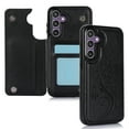 thumbnail image 1 of Dteck for Samsung Galaxy A15 Case with Card Holder,Flower Magnetic Back Flip Case for Samsung Galaxy A15 Wallet Case for Women,Protective Case Phone Case for Samsung Galaxy A15 5G,Black Embossing, 1 of 8