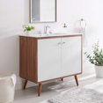 thumbnail image 1 of Modway Transmit 36" Bathroom Vanity in Walnut White, 1 of 11