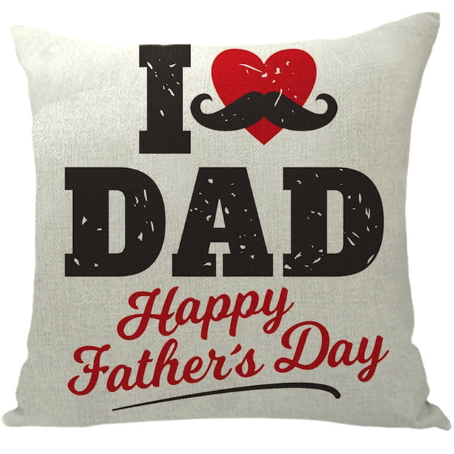 Up to 65% Off SMihono Father's Day Pillowcase Cartoon Style Linen Digital Printing Pillowcase