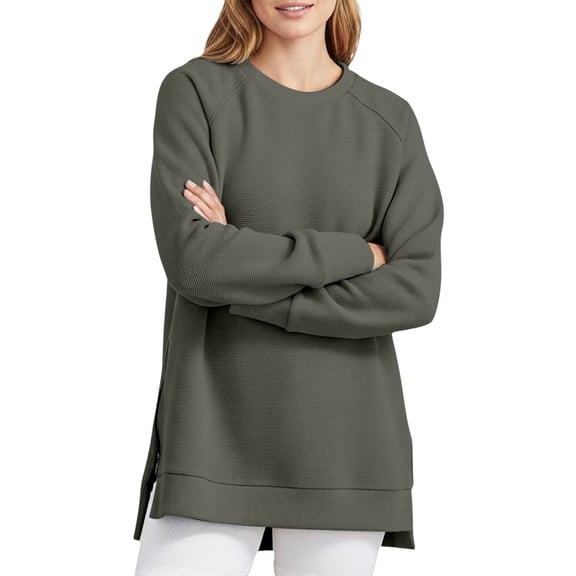 Bainana Comfortable Womens Crewneck Sweatshirt Long Sleeve Tops Oversized Pullover Sweatshirts Streetwear Fall Outfits Size L