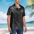 thumbnail image 3 of Fotbe Geometric Lines Dog Art Camisa Hawaiana para Hombre Unisex – Camisa Casual de Verano con Botones de Manga Corta de Algodón y Lino,X-Large, 3 of 7