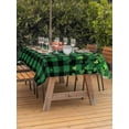thumbnail image 2 of Outdoor Tablecloth with Umbrella Hole and Zipper, St. Patrick's Day Rectangle Table Cloth 60x120 Inch Waterproof Tablecloth, Spring Shamrocks Farmhouse Green Checkered Picnic Table Cover for Patio, 2 of 7