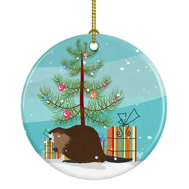 Eurasian Beaver Christmas Ceramic Ornament