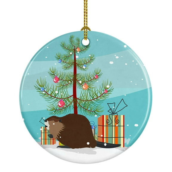 Eurasian Beaver Christmas Ceramic Ornament