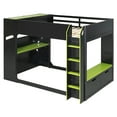 thumbnail image 5 of Harper & Bright Designs Full Size Gaming Loft Bed with Height-adjustable Desk & RGB Lights, Full Wood Loft Bed Frame with Storage Compartments & Hanging Rod, Green, 5 of 18