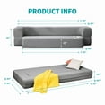 thumbnail image 3 of BALUS Convertible Futon Sofa Bed, Queen Size Loveseat Sofa Sleeper for Living Room, Light Grey, 3 of 5