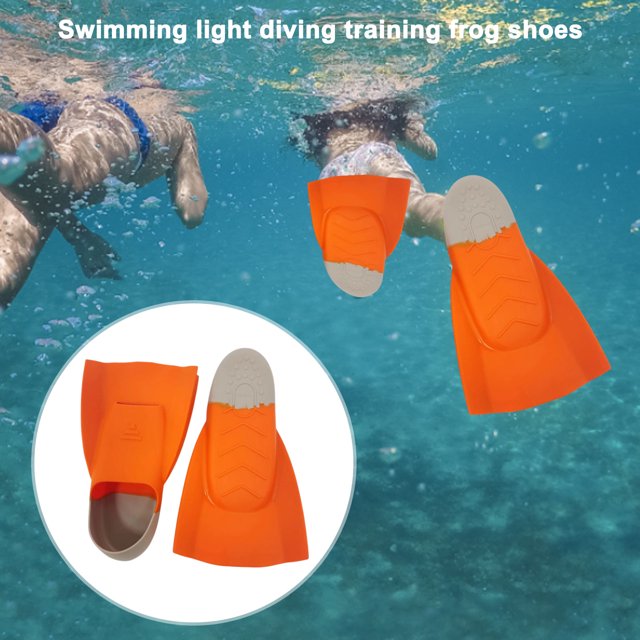 LJNYFDC Swimming Training Fins 1 Pair Silicone Diving Fins Swimming Training Fins Professional Snorkeling Flippers Short Blade Flippers Leg Strength Building