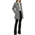 thumbnail image 2 of INSPIRE CHIC Women's Coat Single Breasted Long Sleeve Tunic-length Winter Outwear with Pockets XS Grey, 2 of 6