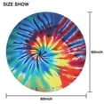 thumbnail image 6 of Colorful Rainbow Tie Dye Spiral Pattern Round Tablecloth 60"x60",Wrinkle Wipeable Table Cloth for Kitchen Dining Room Picnic Patio Party, 6 of 6